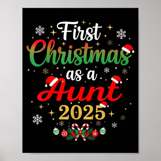 First Christmas As A Aunt 2025 New Mommy Xmas Poster (Vorne)