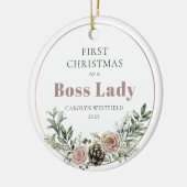 First Christmas as a Boss Lady Name Year Keramik Ornament (Links)