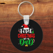 First Christmas As A Dad New Daddy 1st Christmas  Schlüsselanhänger (Vorderseite)