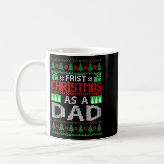 First Christmas As A Dad Santa Hat Ugly Xmas New D Kaffeetasse (Links)