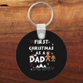 First Christmas As A Dad Shirt New Dad Xmas Gift T Schlüsselanhänger (Vorderseite)
