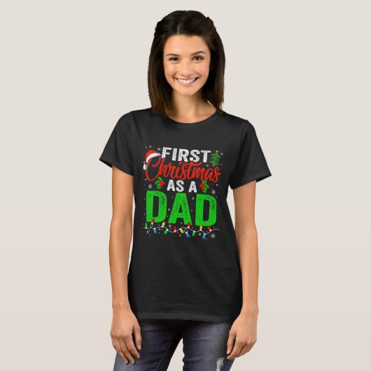 First Christmas As A Dad Xmas Lights New Dad Chris T-Shirt (Vorne ganz)