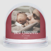 First Christmas As A Daddy Father 2 Photos Schneekugeln (Vorderseite)