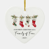 First Christmas As A Family of Four Keramik Ornament (Vorne)