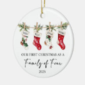 First Christmas As A Family of Four Keramik Ornament (Links)