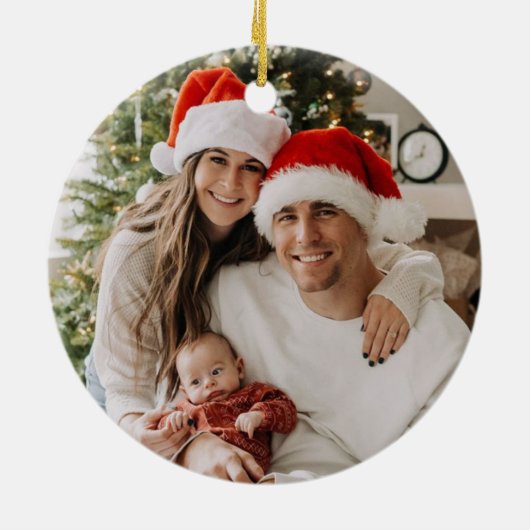 First Christmas as a Family of Three Keramik Ornament (Hinten)