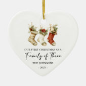 First Christmas as a Family of Three Keramik Ornament (Vorne)