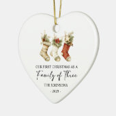 First Christmas as a Family of Three Keramik Ornament (Links)