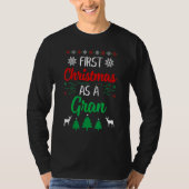 First Christmas As A Gran Xmas First Time Grandm T-Shirt (Vorderseite)