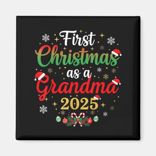 First Christmas As A Grandma 2025 New Mommy Xmas Magnet (Vorne)
