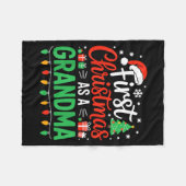 First Christmas As A Grandma Matching New Nana Gra Fleecedecke (Vorderseite (Horizontal))