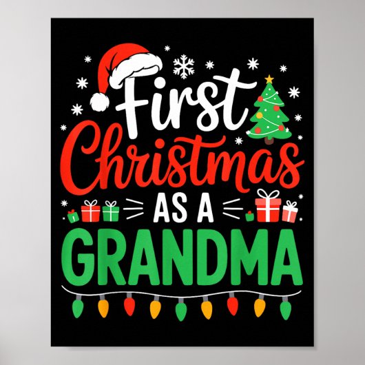 First Christmas As A Grandma Matching New Nana Gra Poster (Vorne)