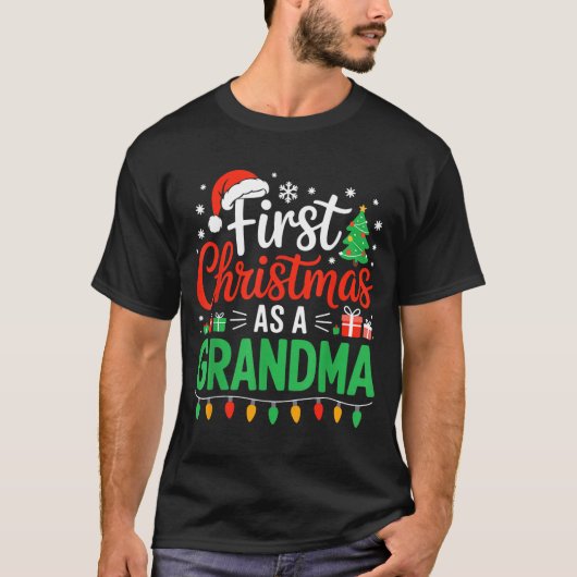 First Christmas As A Grandma Matching New Nana Gra T-Shirt (Vorderseite)