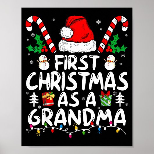 First Christmas As A Grandma New Grandma Poster (Vorne)