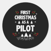 First Christmas As A Lot Funny Holiday Men Women X Runder Aufkleber (Vorderseite)