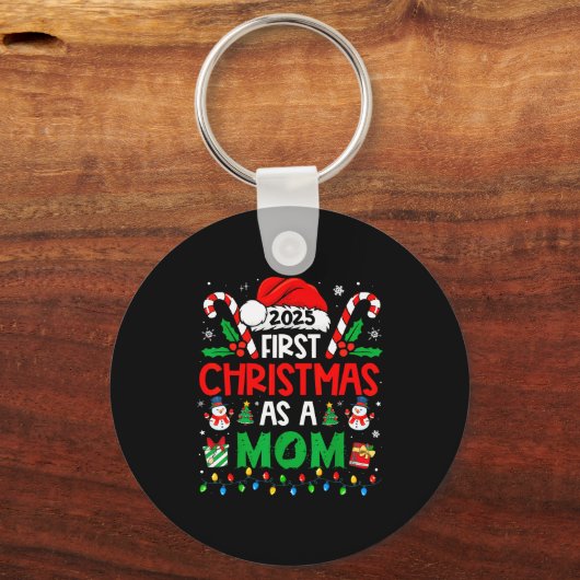 First Christmas As A Mom 2025 Family Matching 1st  Schlüsselanhänger (Vorderseite)