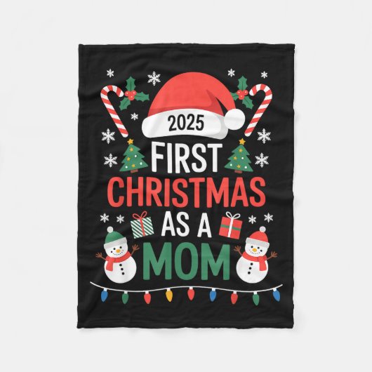 First Christmas As A Mom 2025 Family Matching Holi Fleecedecke (Vorderseite)