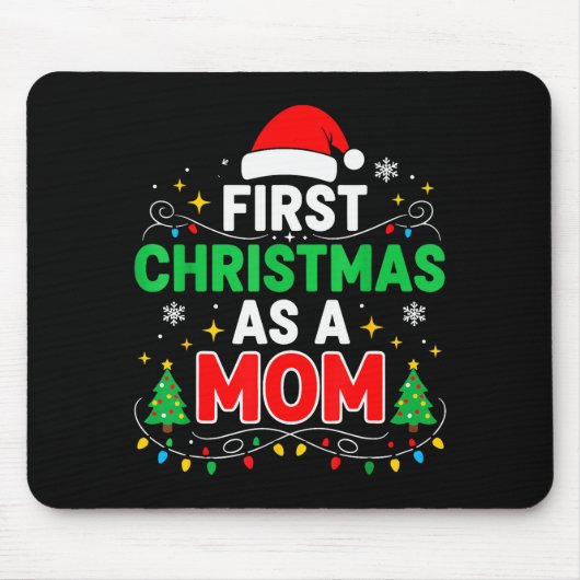 First Christmas As A Mom Family Matching 1st Chris Mousepad (Vorne)