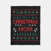 First Christmas As A Mom Funny Matching Xmas New M Fleecedecke (Vorderseite)