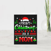 First Christmas As A Mom Funny New Mom Xmas Matchi Karte (Vorderseite)