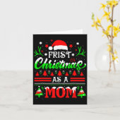 First Christmas As A Mom Funny New Mom Xmas Matchi Karte (Gelbe Blume)