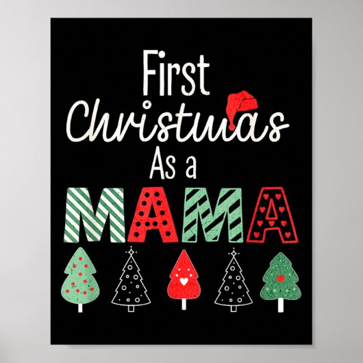 First Christmas As A Mom New Mama Family Matching  Poster (Vorne)