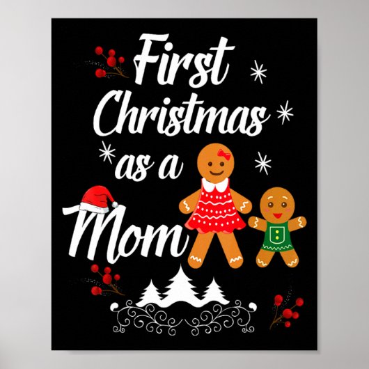 First Christmas As A Mom New Mom Xmas Gift Poster (Vorne)