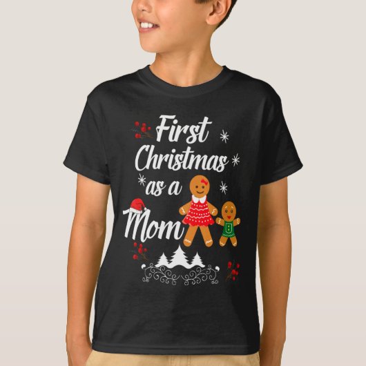 First Christmas As A Mom New Mom Xmas Gift T-Shirt (Vorderseite)