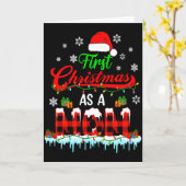 First Christmas As A Mom Plaid Xmas Expecting New  Karte (Gelbe Blume)