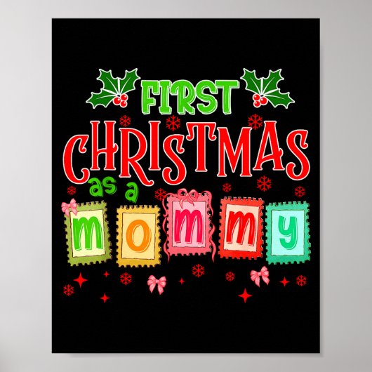 First Christmas As A Mommy 2025 Coquette Bow Match Poster (Vorne)