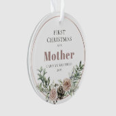 First Christmas as a Mother Name Year Ornament (Vorderseite)