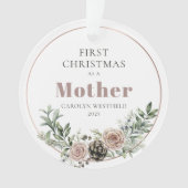 First Christmas as a Mother Name Year Ornament (Vorderseite)