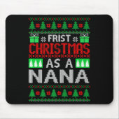 First Christmas As A Nana Santa Hat Ugly Xmas New  Mousepad (Vorne)