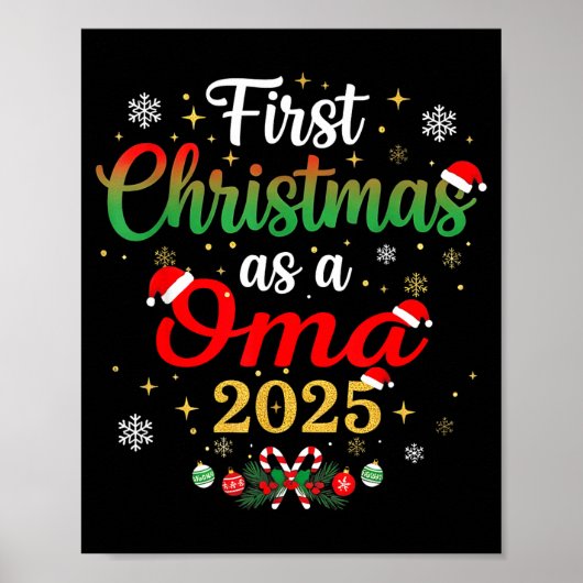 First Christmas As A Oma 2025 New Mommy Xmas  Poster (Vorne)