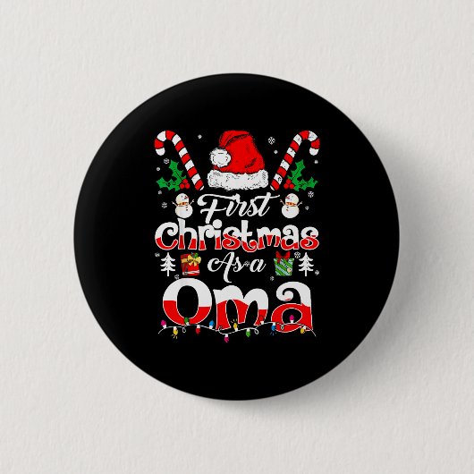 First Christmas As A Oma Family Matching Button (Vorderseite)