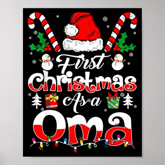 First Christmas As A Oma Family Matching Poster (Vorne)
