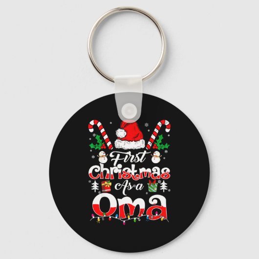 First Christmas As A Oma Family Matching Schlüsselanhänger (Vorderseite)