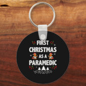 First Christmas As A Paramedic Funny Holiday Men W Schlüsselanhänger (Vorderseite)