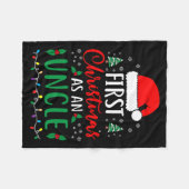 First Christmas As An Uncle New Parents Xmas Match Fleecedecke (Vorderseite (Horizontal))