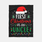 First Christmas As An Uncle New Parents Xmas Match Fleecedecke (Vorderseite)