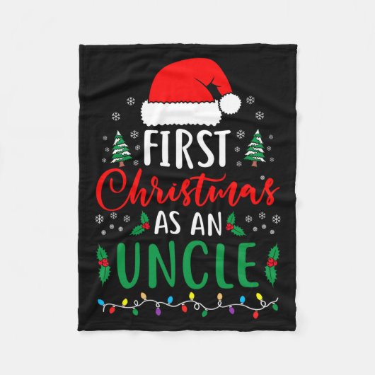 First Christmas As An Uncle New Parents Xmas Match Fleecedecke (Vorderseite)