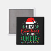 First Christmas As An Uncle New Parents Xmas Match Magnet (Vorderseite/Rückseite)