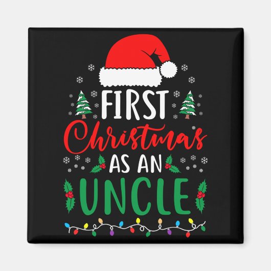 First Christmas As An Uncle New Parents Xmas Match Magnet (Vorne)
