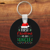 First Christmas As An Uncle New Parents Xmas Match Schlüsselanhänger (Vorderseite)