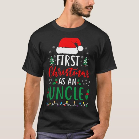 First Christmas As An Uncle New Parents Xmas Match T-Shirt (Vorderseite)