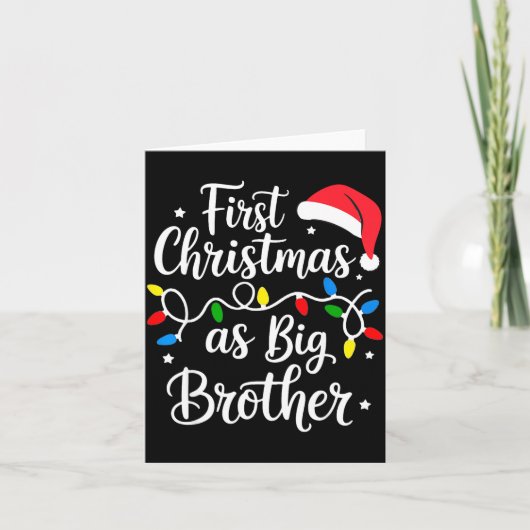 First Christmas As Big Brother Cute Holiday New Br Karte (Vorderseite)