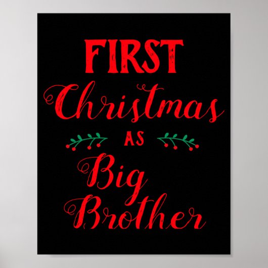 First Christmas As Big Brother Family Matching Poster (Vorne)
