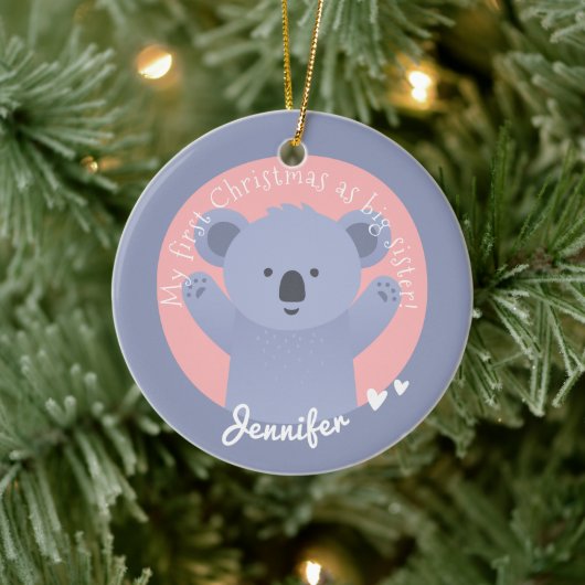 First Christmas as Big Sister - Cute Koala Bear Keramik Ornament (Baum)