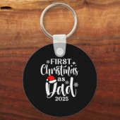 First Christmas As Dad 2025 Snowflake Xmas Family  Schlüsselanhänger (Vorderseite)
