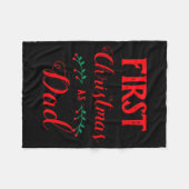 First Christmas As Dad Family Matching Red Text Fleecedecke (Vorderseite (Horizontal))
